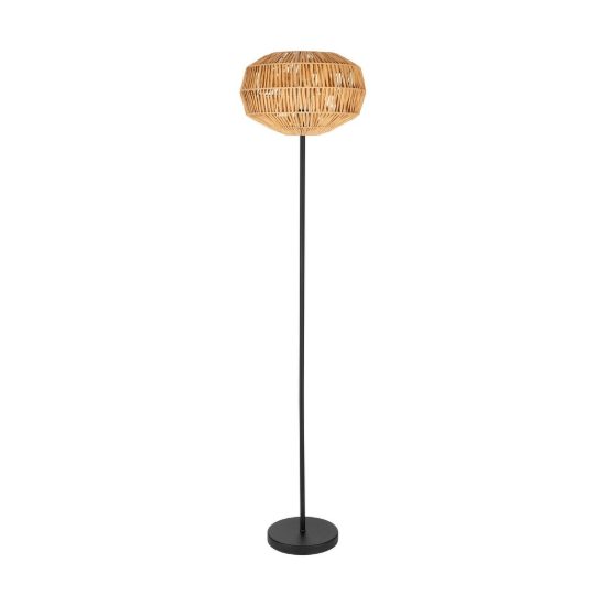 Eglo sheldon piantana rustica per camera da letto ovale nera
