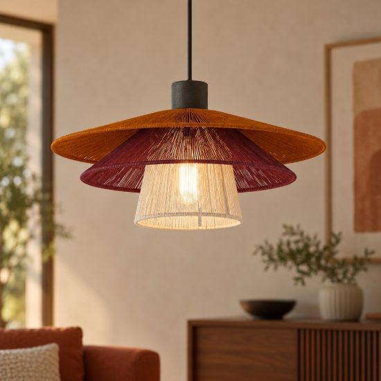 Eglo pignona lampadario per cucina forma cono nero a sospensione