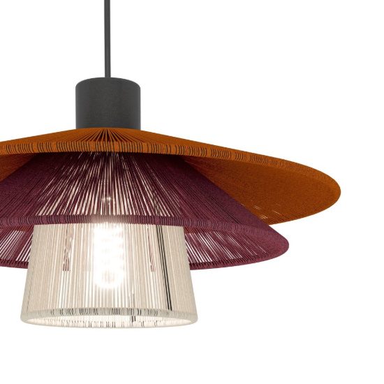 Eglo pignona lampadario per cucina forma cono nero a sospensione