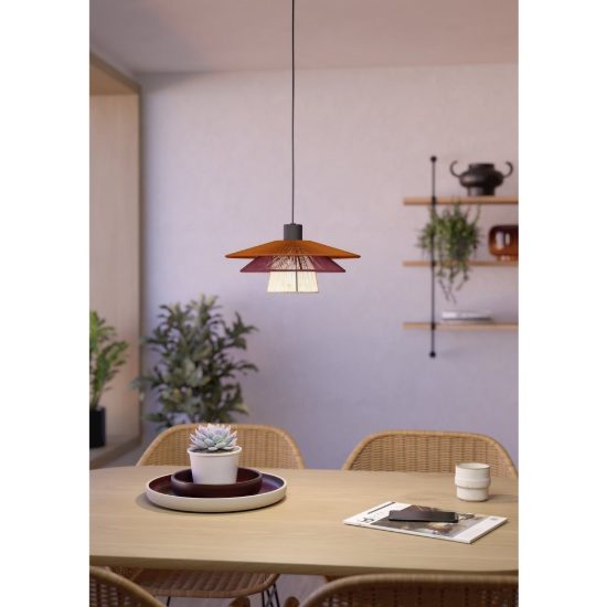 Eglo pignona lampadario per cucina forma cono nero a sospensione