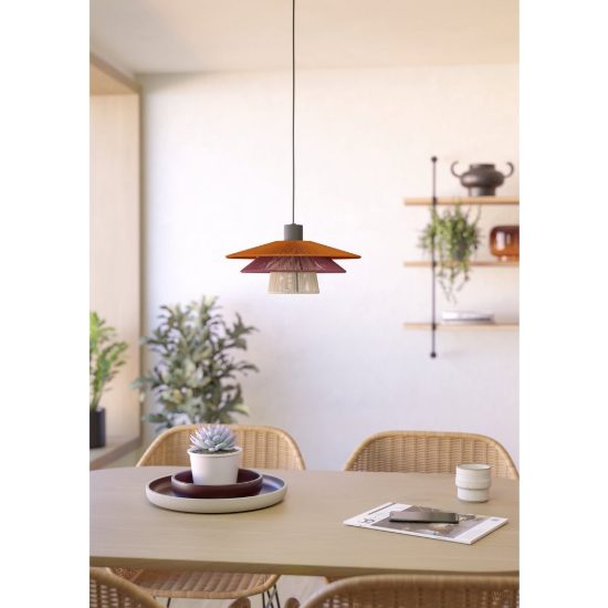 Eglo pignona lampadario per cucina forma cono nero a sospensione