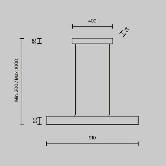 Maytoni step lampadario moderno per ufficio nero a sospensione led 23w 3000k