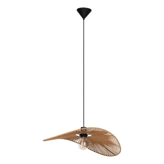 Eglo siruela lampadario rustico per sala da pranzo rotondo nero a sospensione