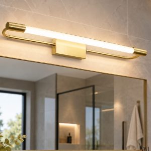 Fabas rapallo applique da bagno led 10w 3000k ottone satinato