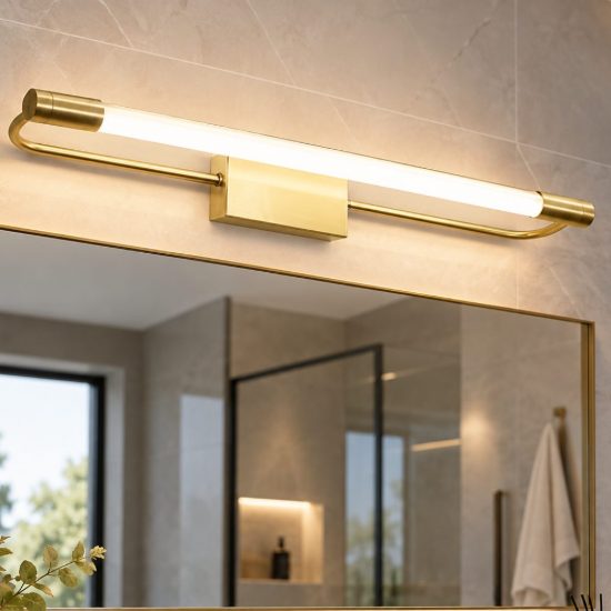 Fabas rapallo applique da bagno led 10w 3000k ottone satinato