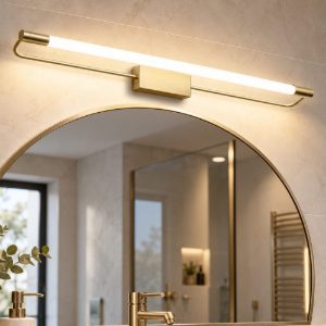Fabas luce rapallo applique led 14w 3000k 10cm ottone satinato per bagno