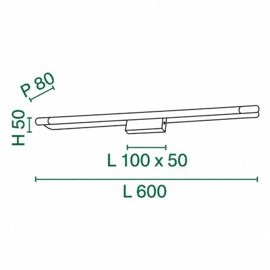 Fabas luce rapallo applique led 14w 3000k 10cm ottone satinato per bagno