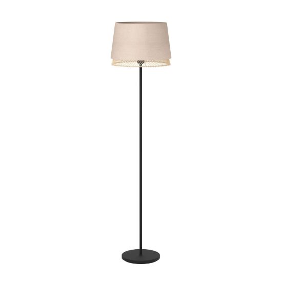 Eglo tabley piantana moderna per soggiorno forma cono nera legno