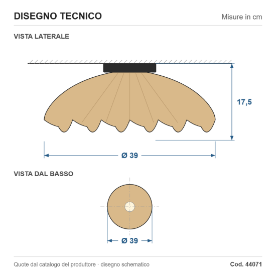 Eglo lavister plafoniera rustica tonda nera 39cm