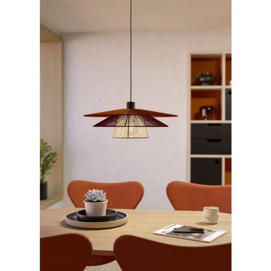 Eglo pignona lampadario moderno per sala da pranzo nero a sospensione