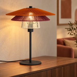 Eglo pignona lampada moderna per soggiorno forma cono nera da tavolo