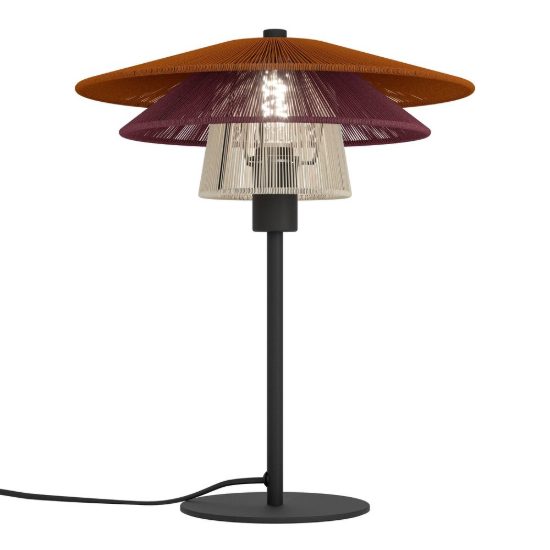 Eglo pignona lampada moderna per soggiorno forma cono nera da tavolo