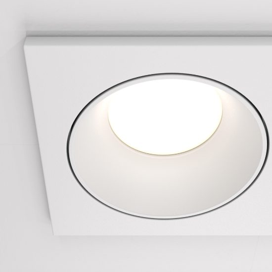 Maytoni zoom faretto da incasso doppio ip65 gu10 rettangolare bianco
