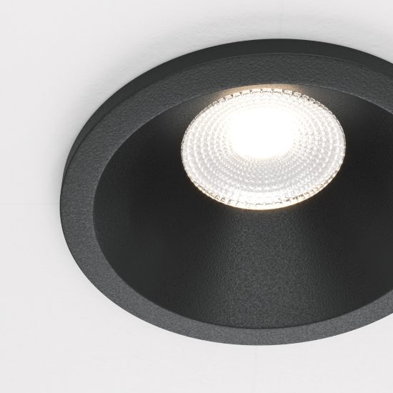 Maytoni zoom faretto da incasso per doccia nero led 6w 4000k dimmerabile
