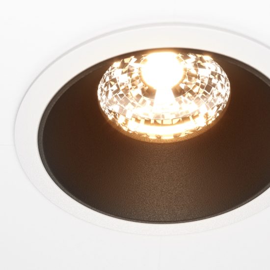 Maytoni alfa led faretto per cucina bianco e nero da incasso led 15w 2700k