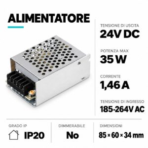 Trasformatore driver led 35w 24vdc 185-264vac 1,46 a gea luce
