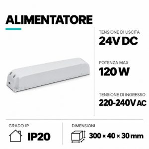 Driver alimentatore ts205 per striscia led max 120w