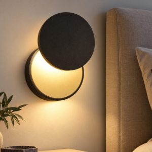 Fabas ara applique per camera da letto orientabile nera led 8w 3000k dimmerabile