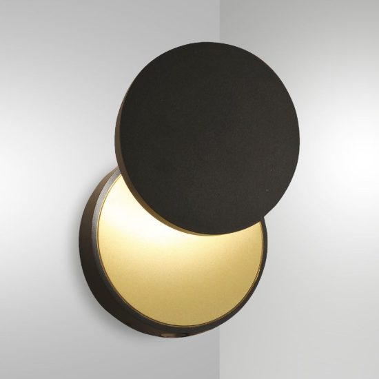 Fabas ara applique per camera da letto orientabile nera led 8w 3000k dimmerabile