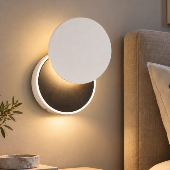 Fabas ara applique led 8w 3000k per camera da letto bianco dimmerabile