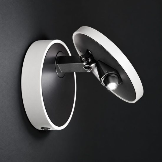 Fabas ara applique led 8w 3000k per camera da letto bianco dimmerabile