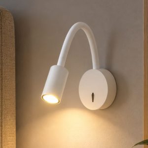 Fabas flux applique led 3.1w 3000k per camera da letto bianca snodabile