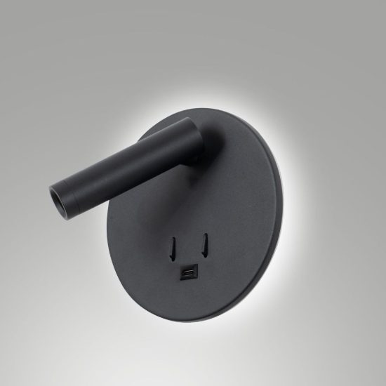 Fabas lollo applique per camera da letto nero led 9w 3000k orientabile