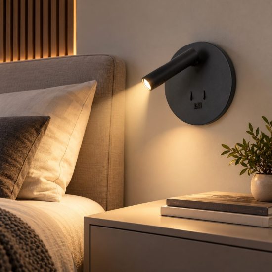 Fabas lollo applique per camera da letto nero led 9w 3000k orientabile