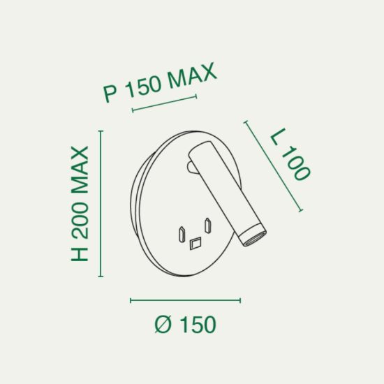 Fabas lollo applique per camera da letto nero led 9w 3000k orientabile