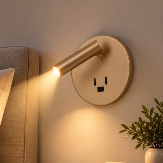 Fabas luce lollo applique led 9w 3000k per camera da letto oro rosato orientabile