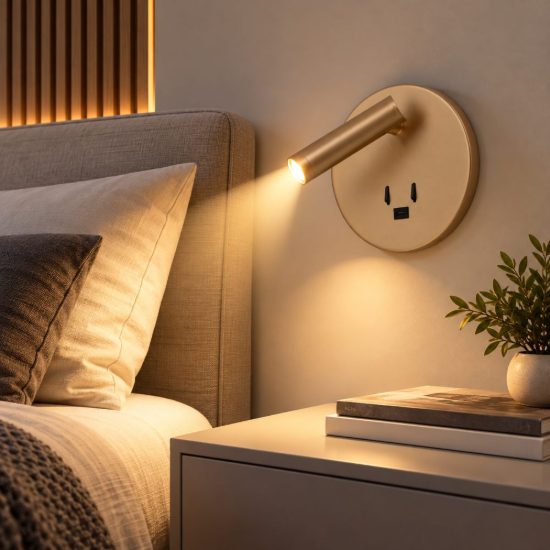 Fabas luce lollo applique led 9w 3000k per camera da letto oro rosato orientabile