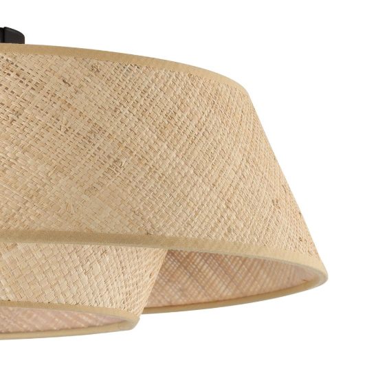 Eglo marford plafoniera moderna tonda nera 50cm per soggiorno
