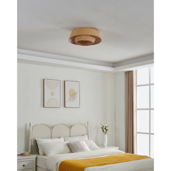 Eglo marford plafoniera moderna tonda nera 50cm per soggiorno
