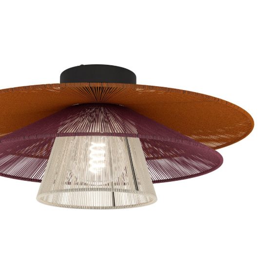 Eglo pignona plafoniera moderna tonda nera 50cm