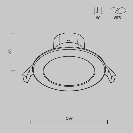 Maytoni stockton faretto da incasso led 7w per bagno ip44 bianco