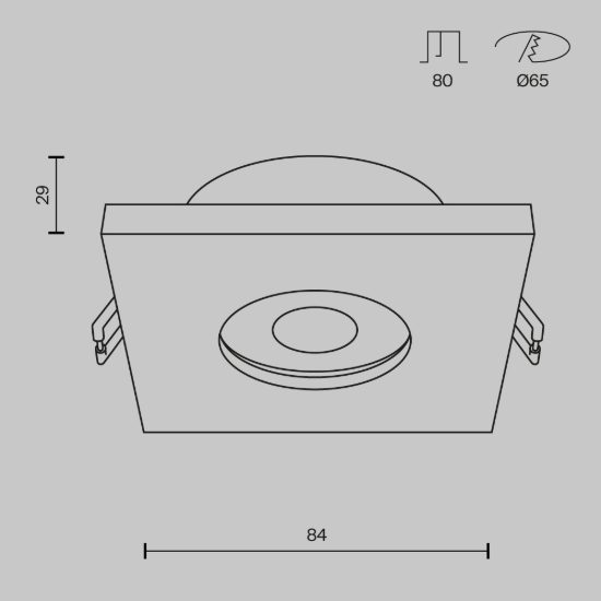 Stark maytoni faretto da incasso gu10 per bagno bianco