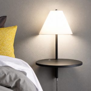 Fabas goodnight applique per camera da letto antracite led 8w 3000k con presa usb