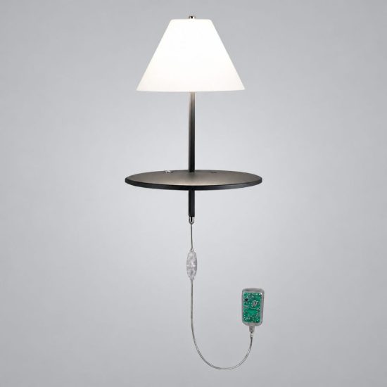 Fabas goodnight applique per camera da letto antracite led 8w 3000k con presa usb