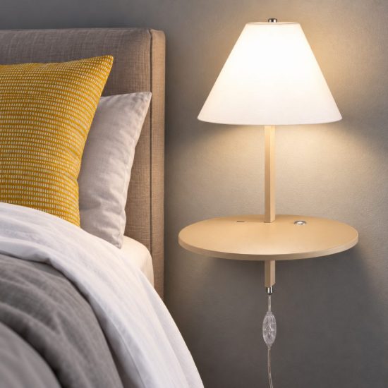 Fabas goodnight applique led 8w 3000k per camera da letto tortora