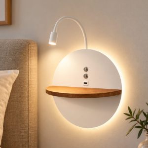 Fabas dual applique led 9w 3000k per camera da letto bianca