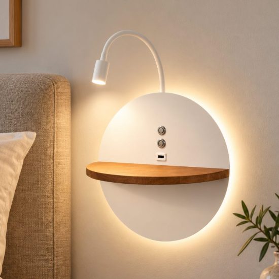 Fabas dual applique led 9w 3000k per camera da letto bianca