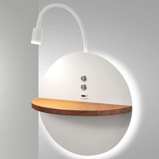 Fabas dual applique led 9w 3000k per camera da letto bianca