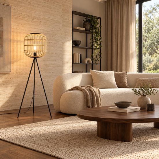 Eglo bordesley piantana per camera da letto moderna cilindro nera legno