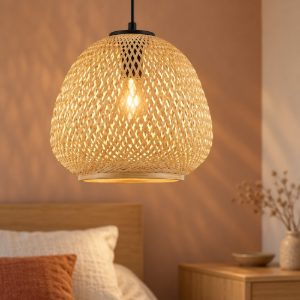 Eglo dembleby lampadario rustico per ingresso cupola nero legno a sospensione