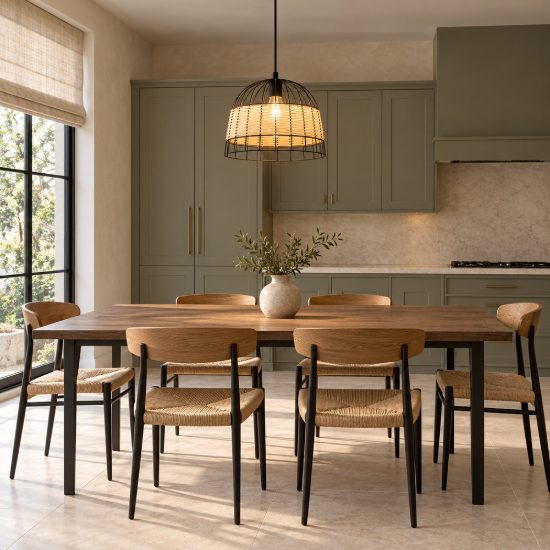 Eglo anwick lampadario rustico per cucina cupola nero rattan a sospensione