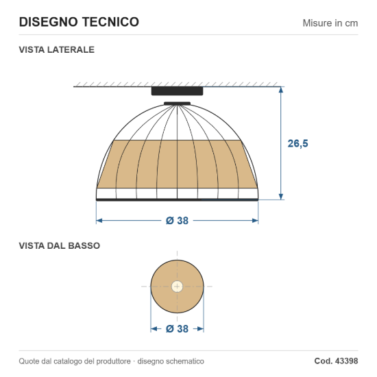 Eglo anwick plafoniera rustica cupola nera rattan 38cm per soggiorno