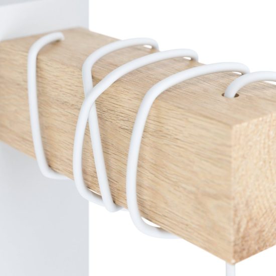Eglo townshend applique per comodino camera da letto 7cm rettangolare bianca legno