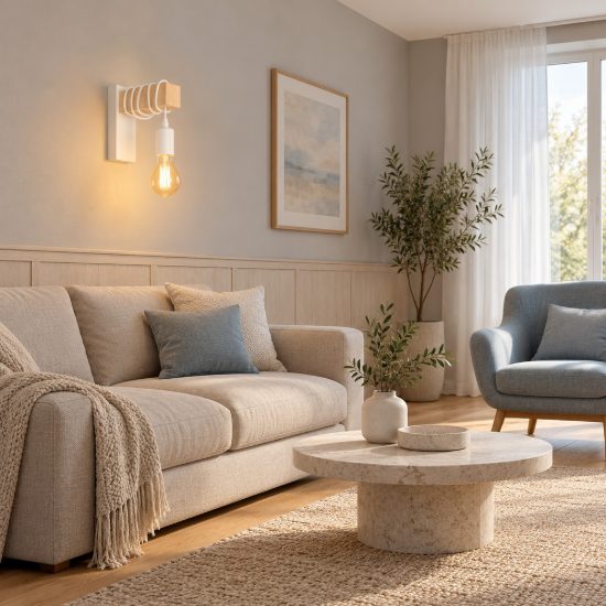 Eglo townshend applique per comodino camera da letto 7cm rettangolare bianca legno