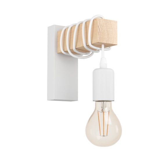 Eglo townshend applique per comodino camera da letto 7cm rettangolare bianca legno