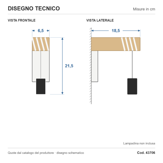 Eglo townshend applique per comodino camera da letto 7cm rettangolare bianca legno